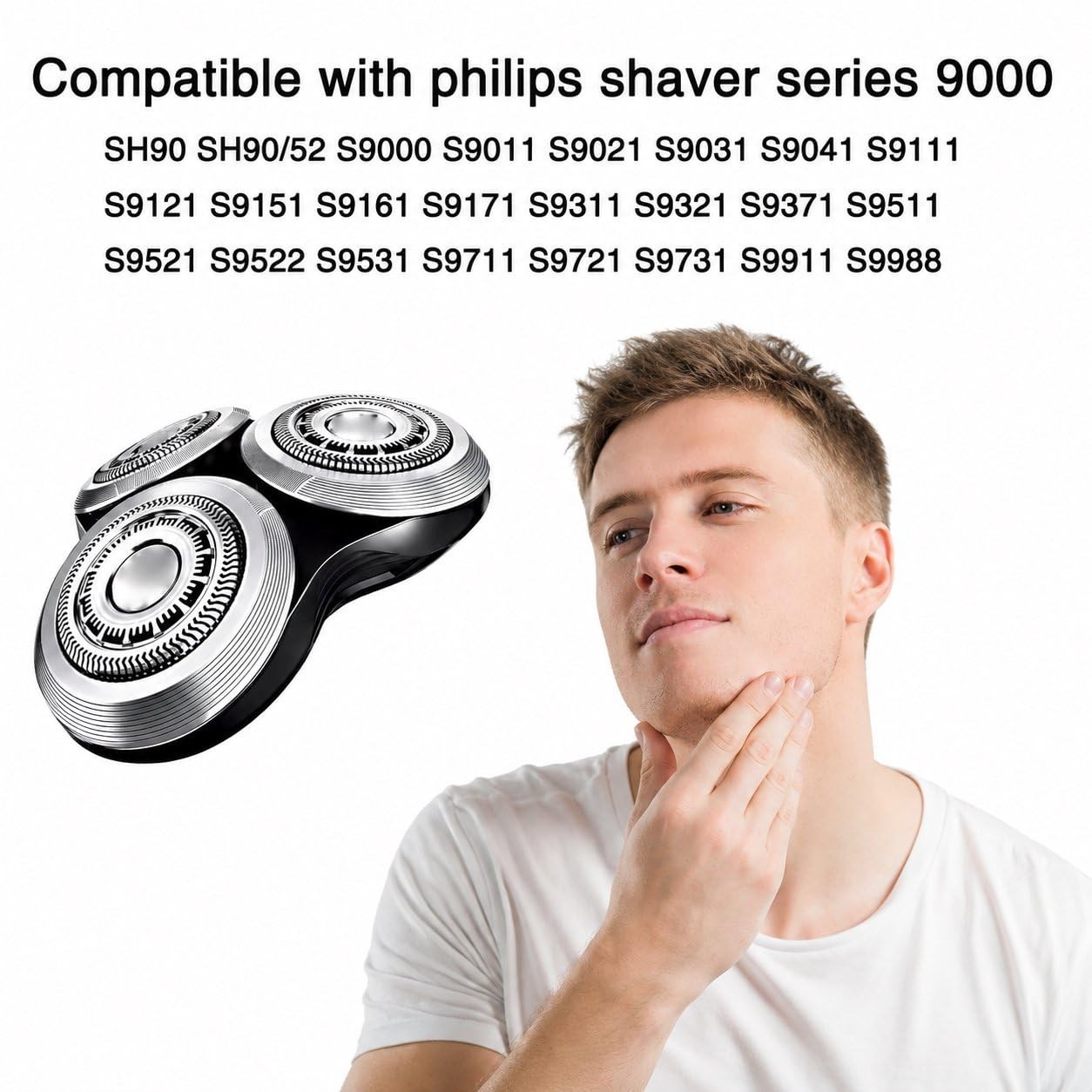Replacement Heads for Philips Norelco Shavers Series 9000 – Double-Layer Blades,