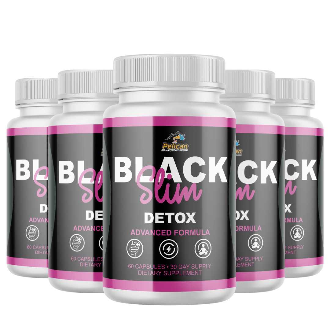 Black Slim Detox- Metabolism Support, Weight Management Supplement- 5 Bottles