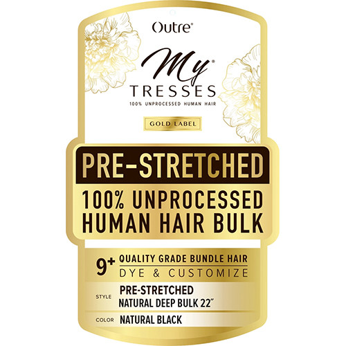 100% Human hair_Mytresses-Gold Label-Pre-stretched Natural Deep Bulk 22″