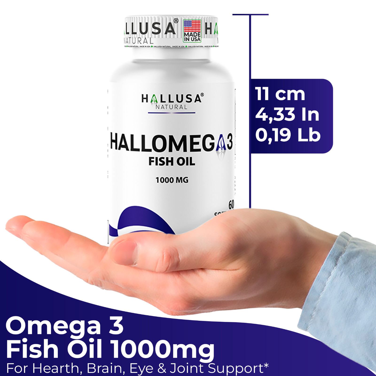 OMEGA 3 – Fish Oil Supplement – Cardiovascular Wellness – 60 Softgels
