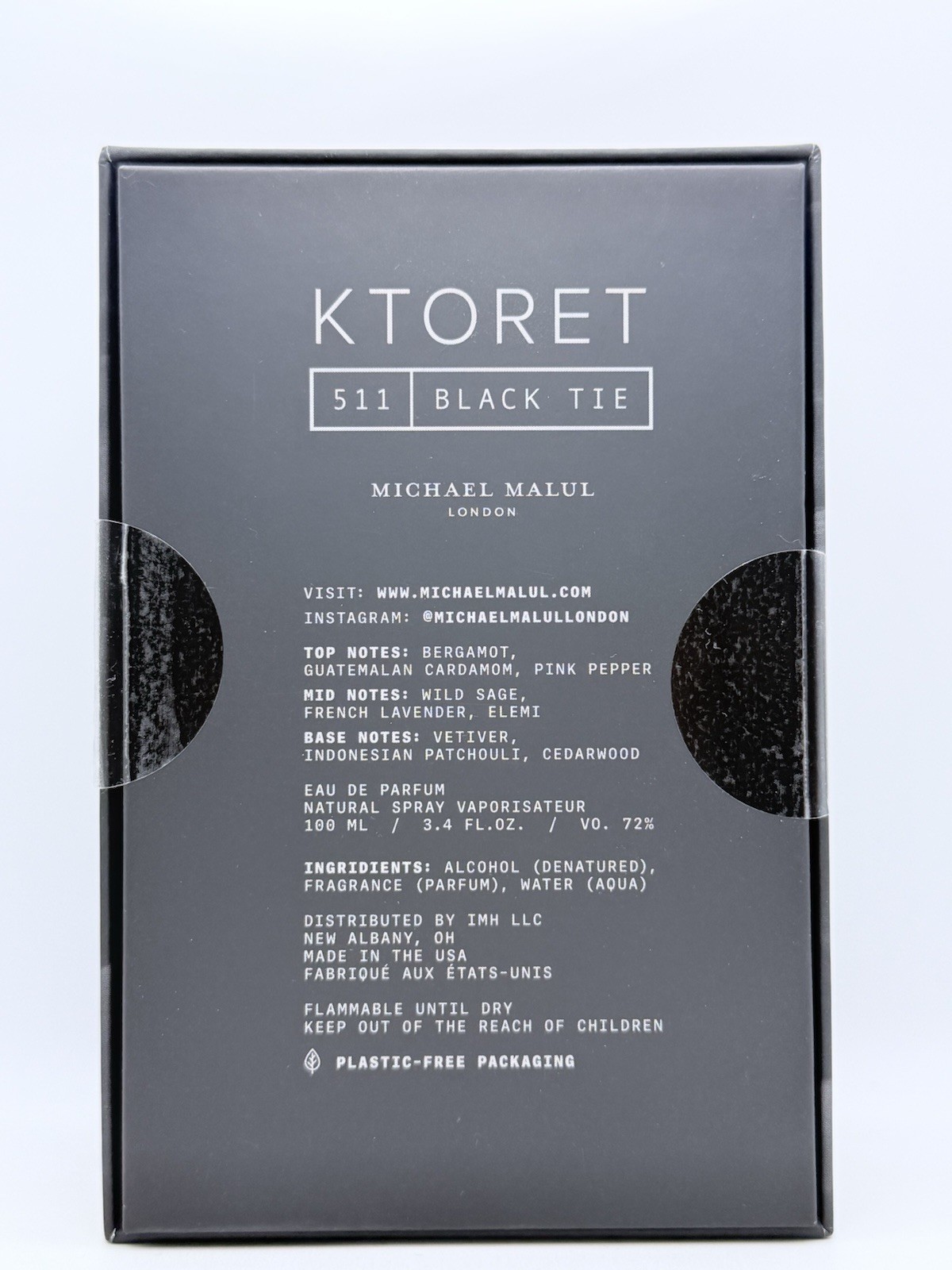 Ktoret 511 Black Tie by Michael Malul Eau de Parfum Spray 3.4 oz New Sealed