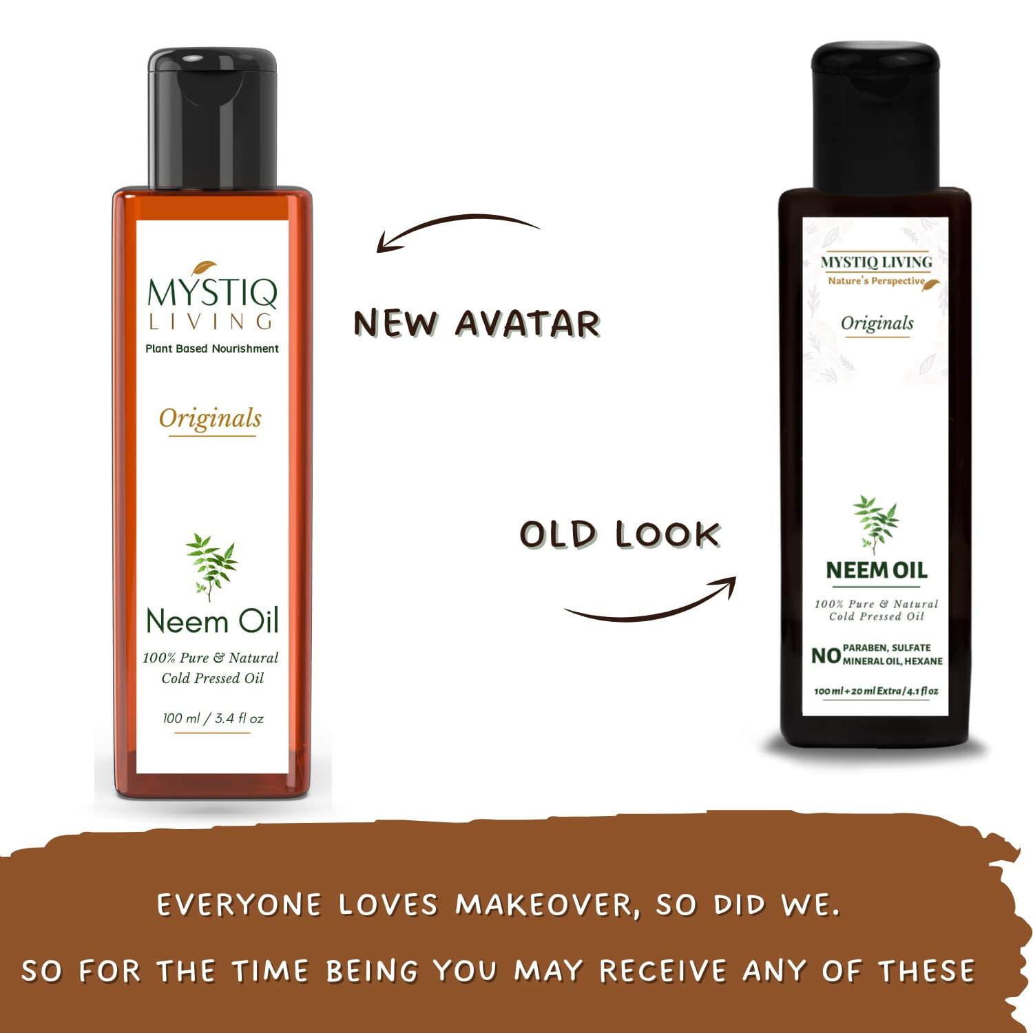 Mystiq Neem Oil for Hair & Skin Removes Dandruff Acne Natural Plant Extract 200m