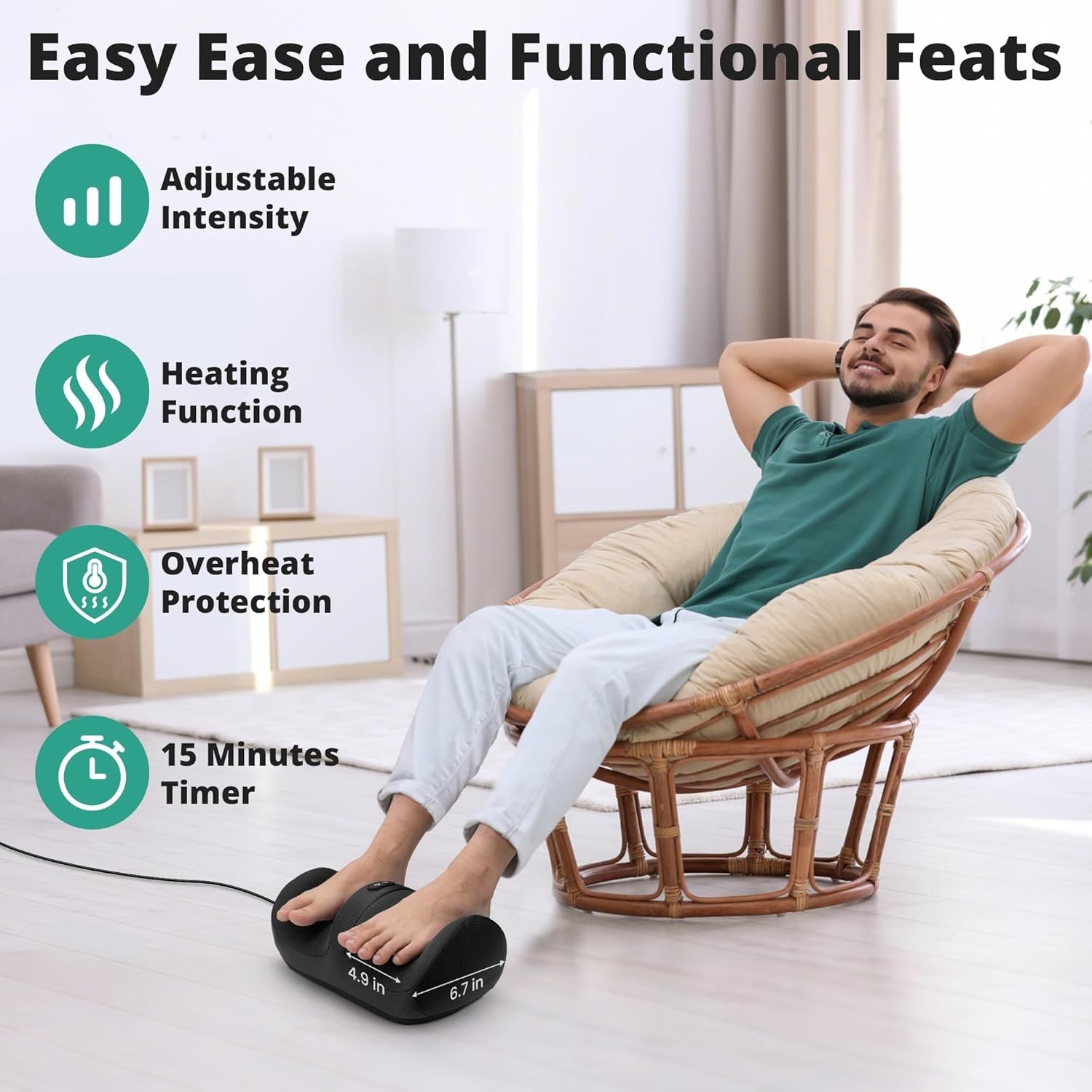 Soothing Shiatsu Foot Massager with Breathable Fabric – Perfect for Daily Use