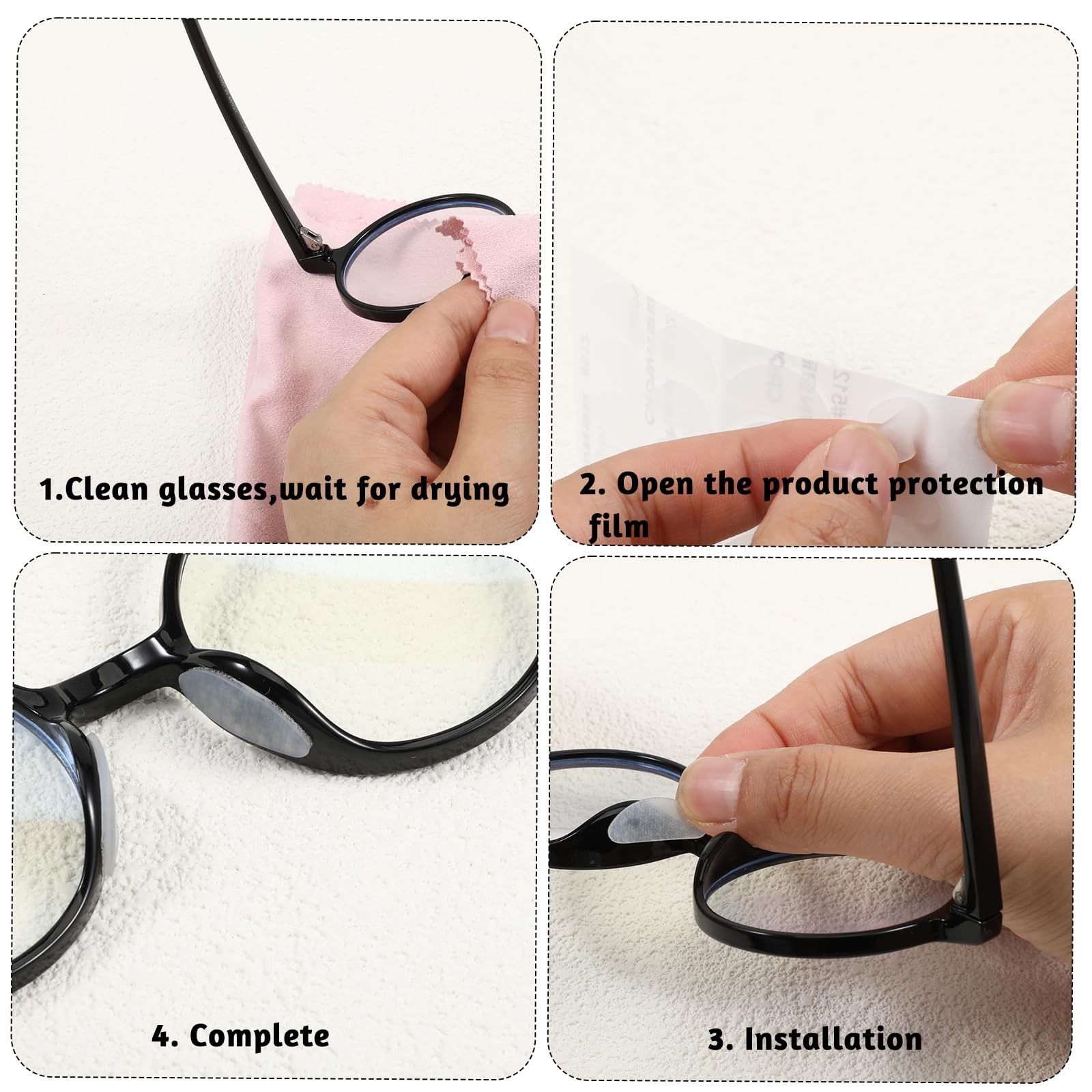 30 Pairs Clear Eyeglasses Nose Pads Anti-Slip Soft Glasses Transparent