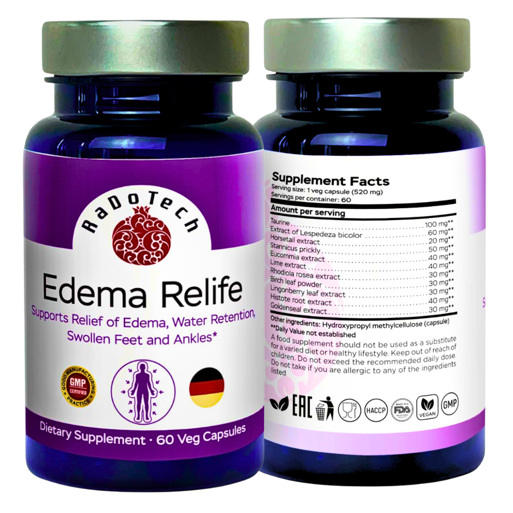 Edema Relief Water Pills Natural Diuretics for Water Retention Foot Leg Swelling