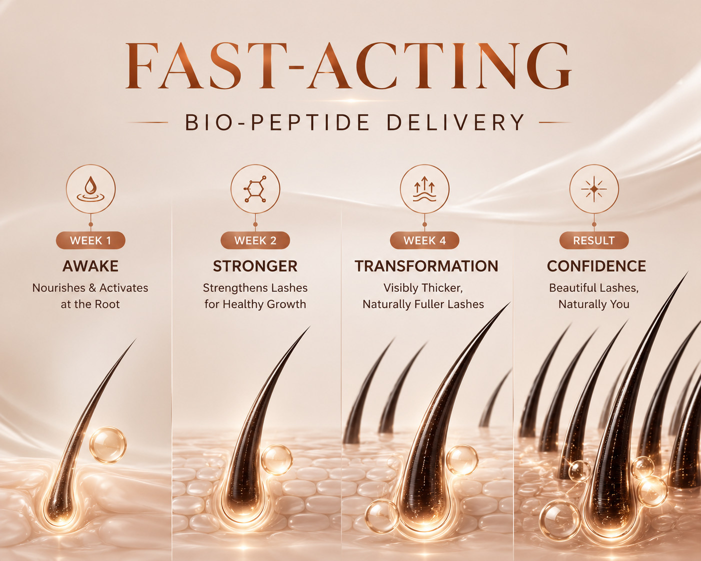Eyelash Eyebrow Growth Serum Hyaluronic Acid Natural Longer Thicker 6 Month