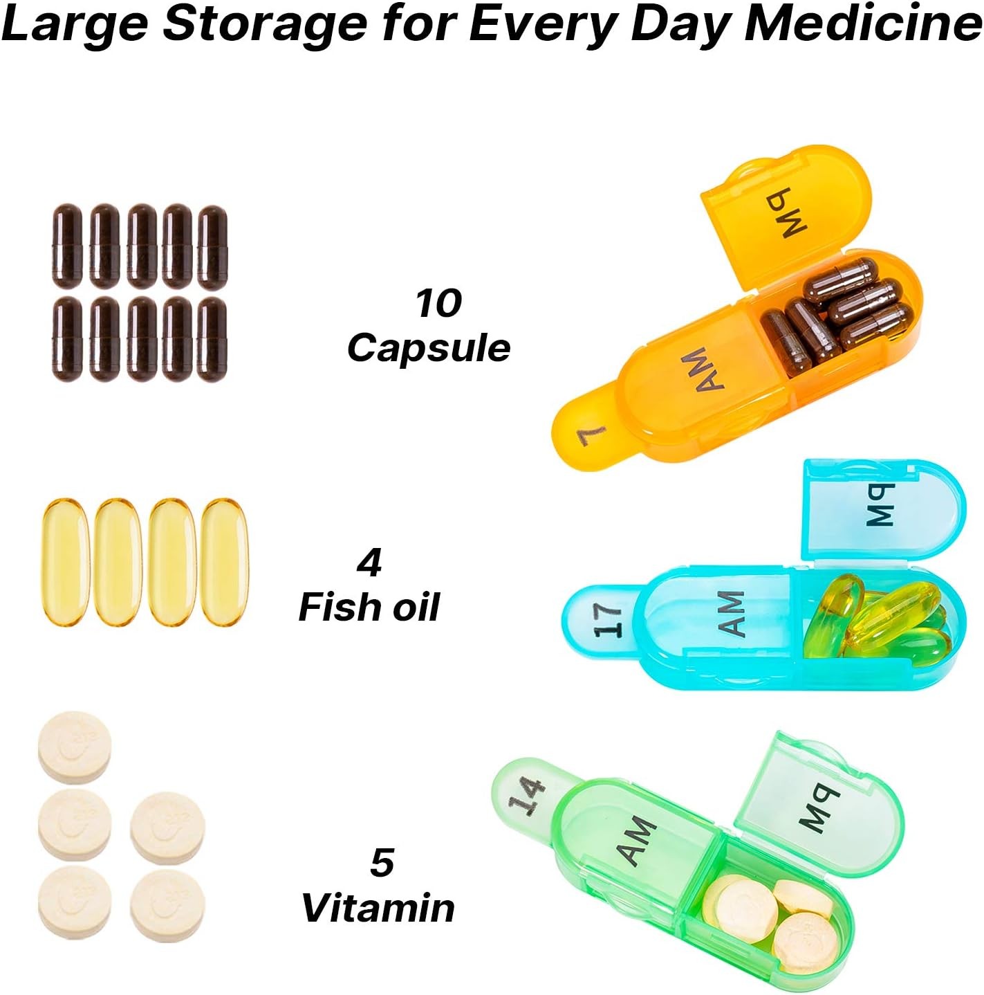 Monthly Pill Organizer 2 Times a Day, 30 Days Pill Box AM PM, 4 Week Pill Cases