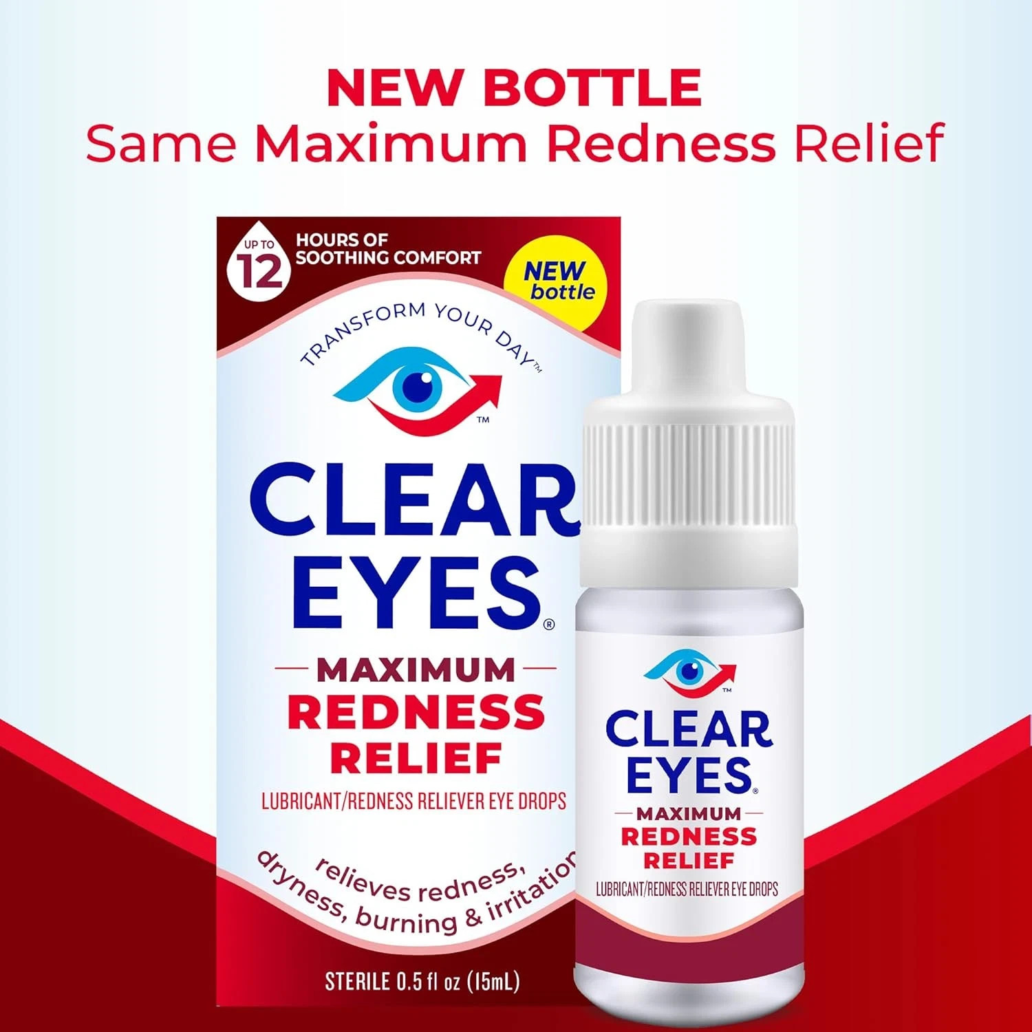 4 Pack Clear Eyes Maximum Strength Redness Relief Eye Drops 0.5 Oz Each