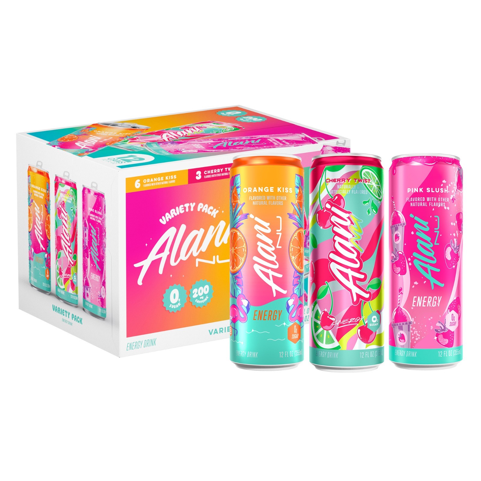 (12 Pack) Alani Nu Sugar Free Energy Drink Variety Pack 12 fl oz Cans