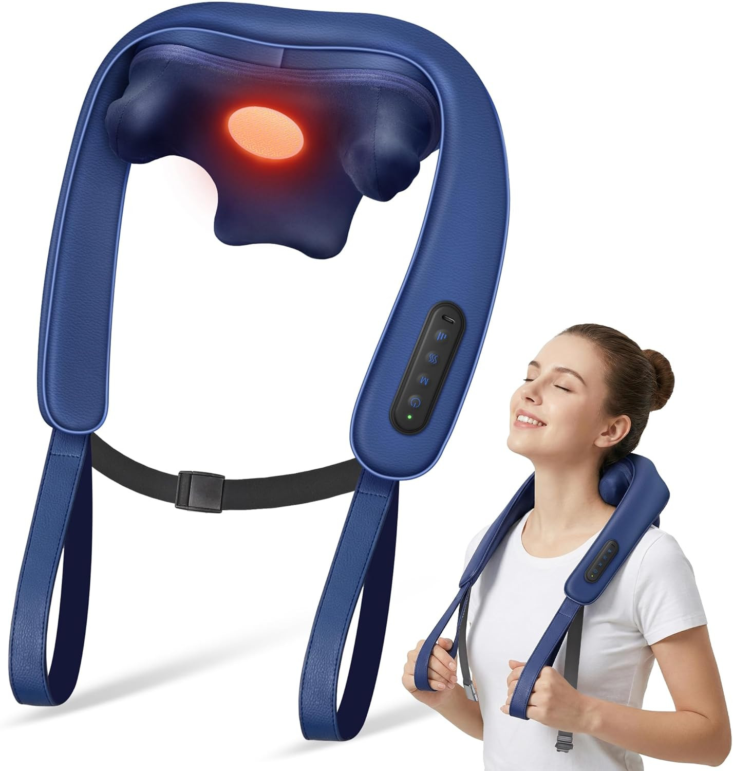 Cordless Neck Massager with Heat – Pain Relief for Home & Office Use