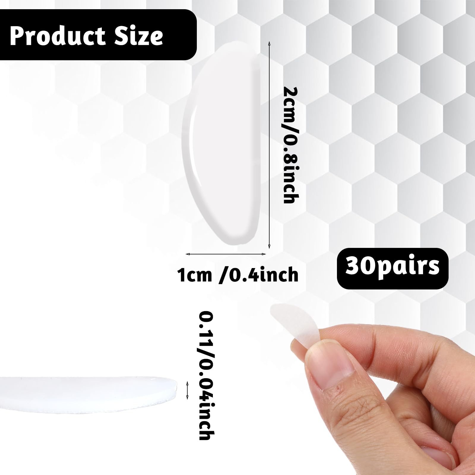 30 Pairs Clear Eyeglasses Nose Pads Anti-Slip Soft Glasses Transparent