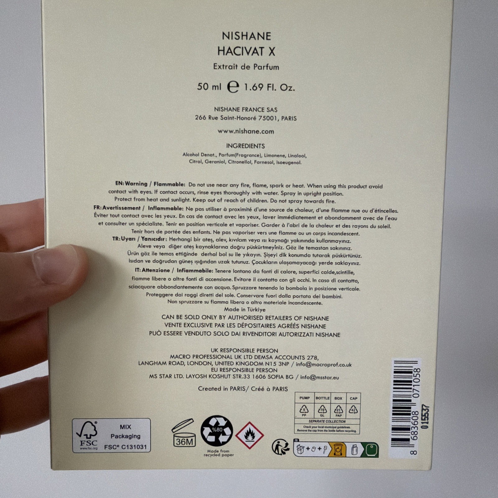 Nishane Hacivat X Extrait de Parfum 1.7 oz Fragrance 8683608071058