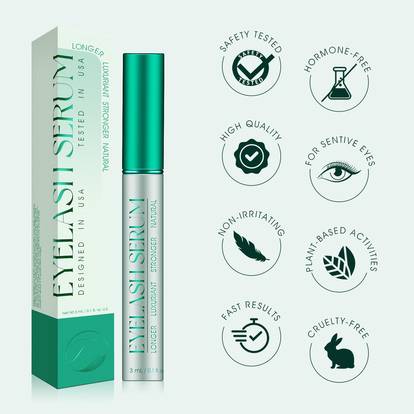 Tudpa Eyelash Growth Serum Promotes Natural Lash Growth For Longer Thicker And