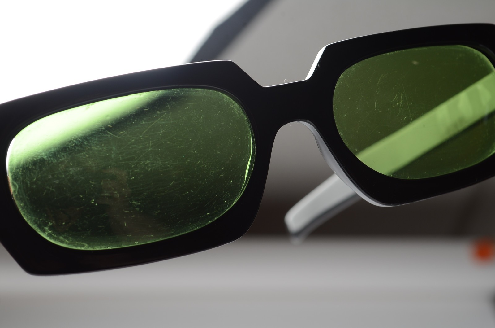 Vintage Cool-Ray Polaroid #120 Black Green Lens Sunglasses w/ Ray-Ban Case