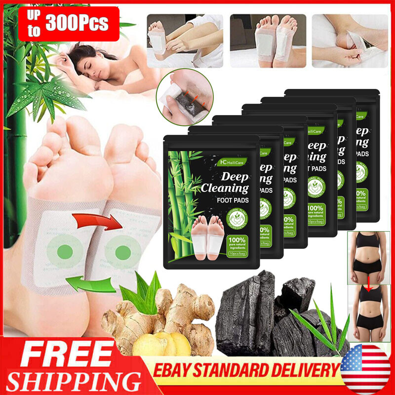 300PCS Detox Foot Patches Pads Body Toxins Feet Slimming Deep Cleansing Herbal