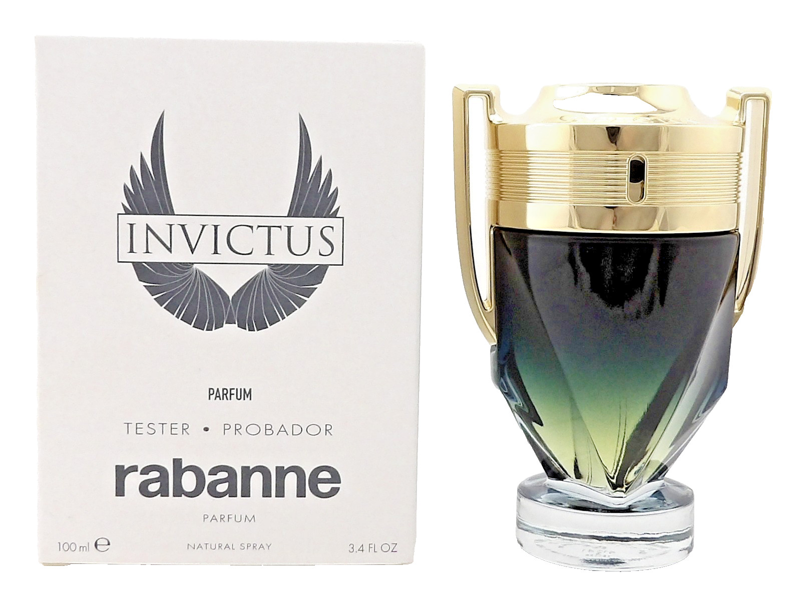 Invictus by Rabanne 100 ml./ 3.4 oz. PARFUM Spray for Men. Brand New Tester