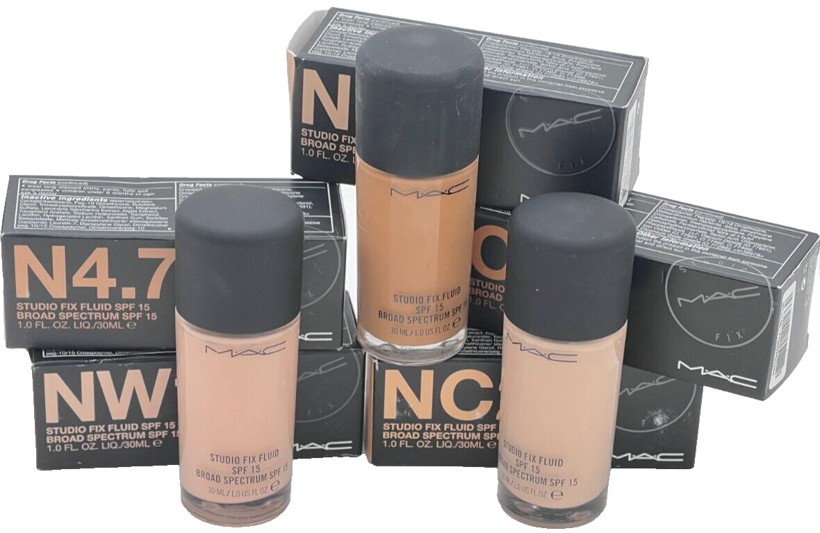 M.A.C Studio Fix Fluid SPF 15 Broad Spectrum, 1 Fl Oz VARIOUS SHADES TO CHOOSE.