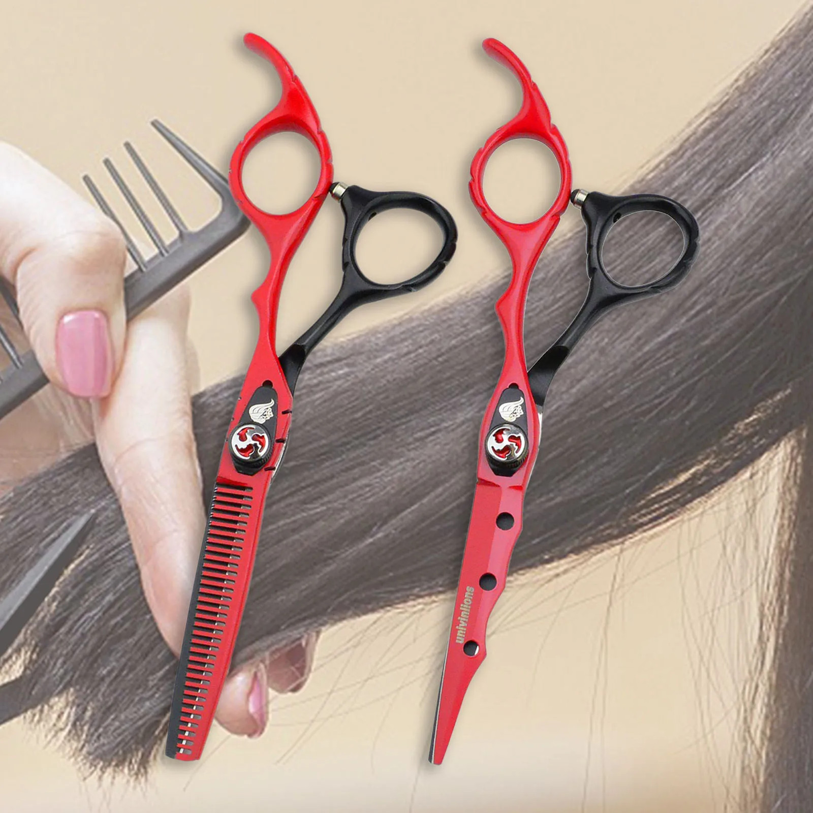 6″ 6cr13 Alloy Hairdressing Scissors Black Red Green Purple White Hair Cutting S