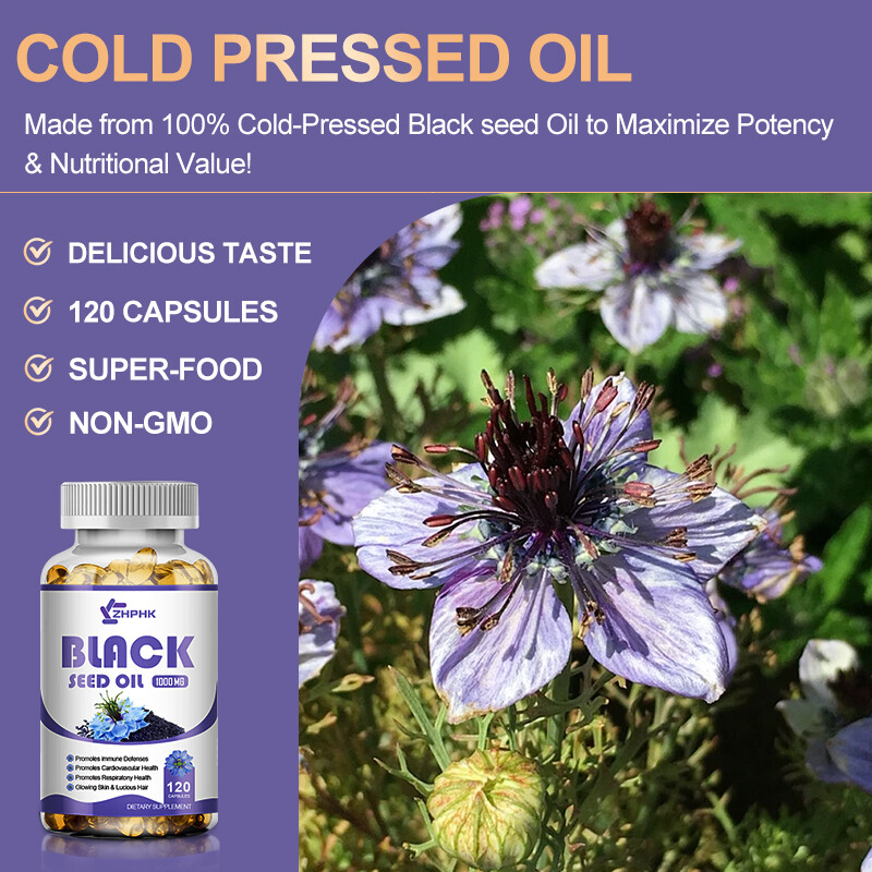 Black Seed Oil Capsules – 100% Pure Organic COLD PRESSED Cumin Nigella Sativa