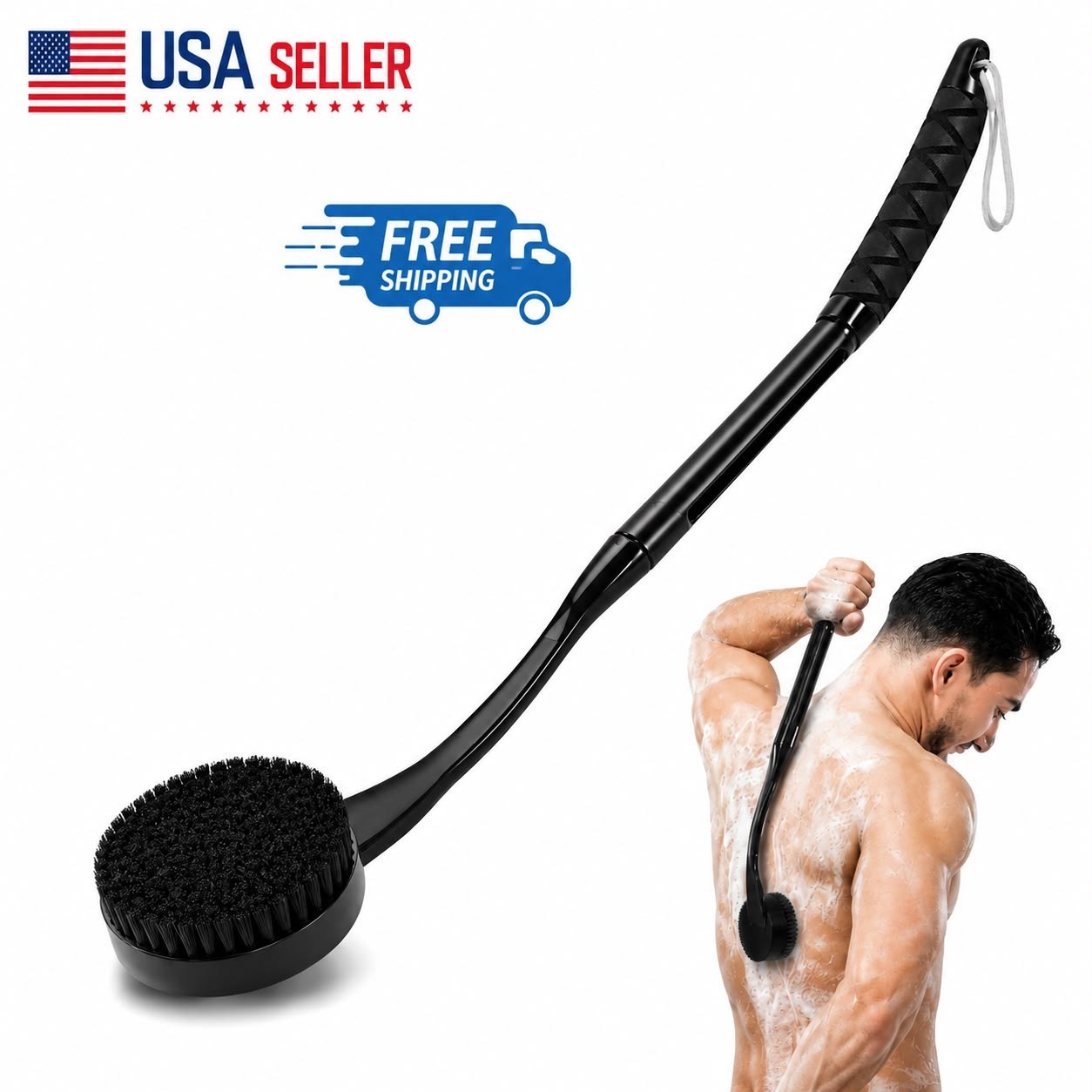 Back Scrubber for Shower 20.5″ Long Handle Body Brush Deep Clean