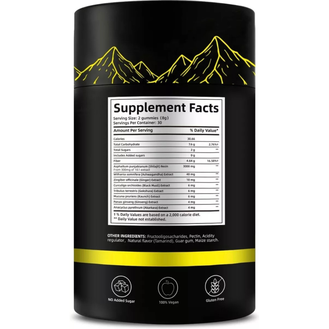 Himalayan Shilajit GOLD Gummies, Organic, Extremely Potent 3000 mg, Fulvic Acid