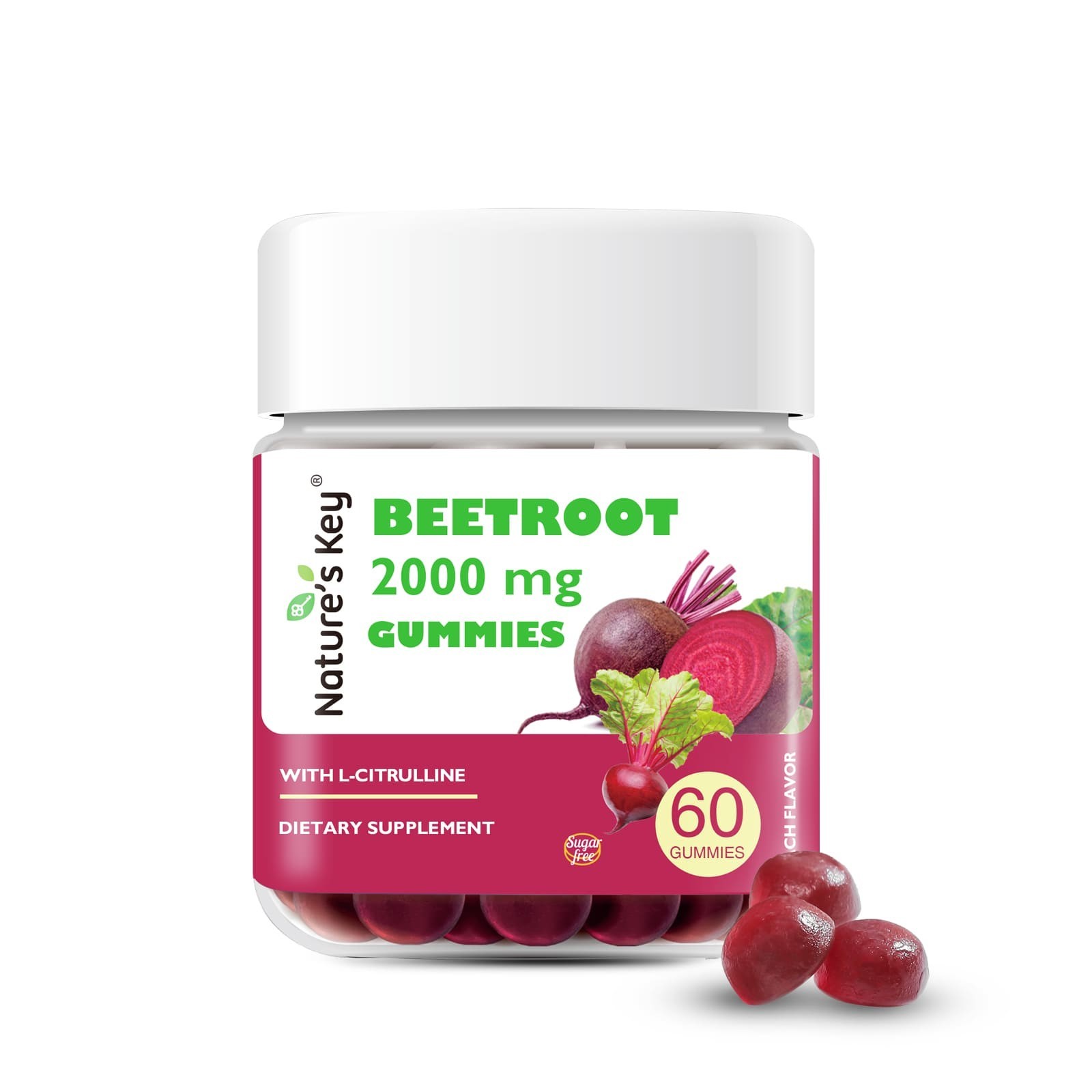 Beet root 2000mg Gummies–for Blood Flow & Heart 60 Gummies