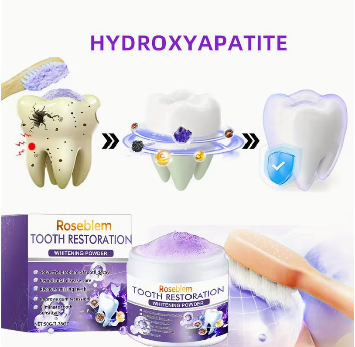 2PCS Purple Tooth Whitening Powder for Sensitive Teeth & Fresh Breath Oral Care