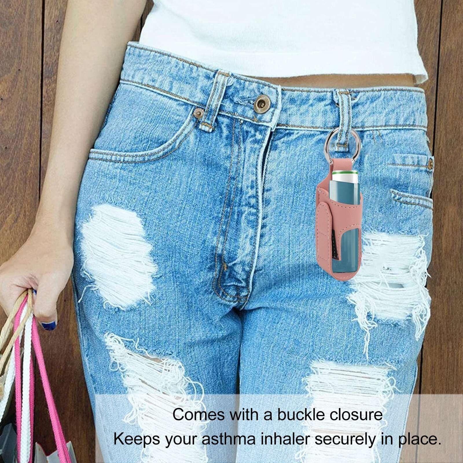 2pcs Asthma Inhaler Holder Portable Storage Protective PU Leather Asthma Inhaler