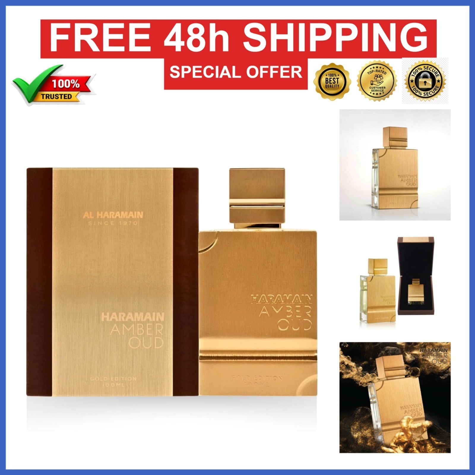 Amber Oud Gold Edition Eau De Parfum Spray 100ml – Unisex Arabian Perfume