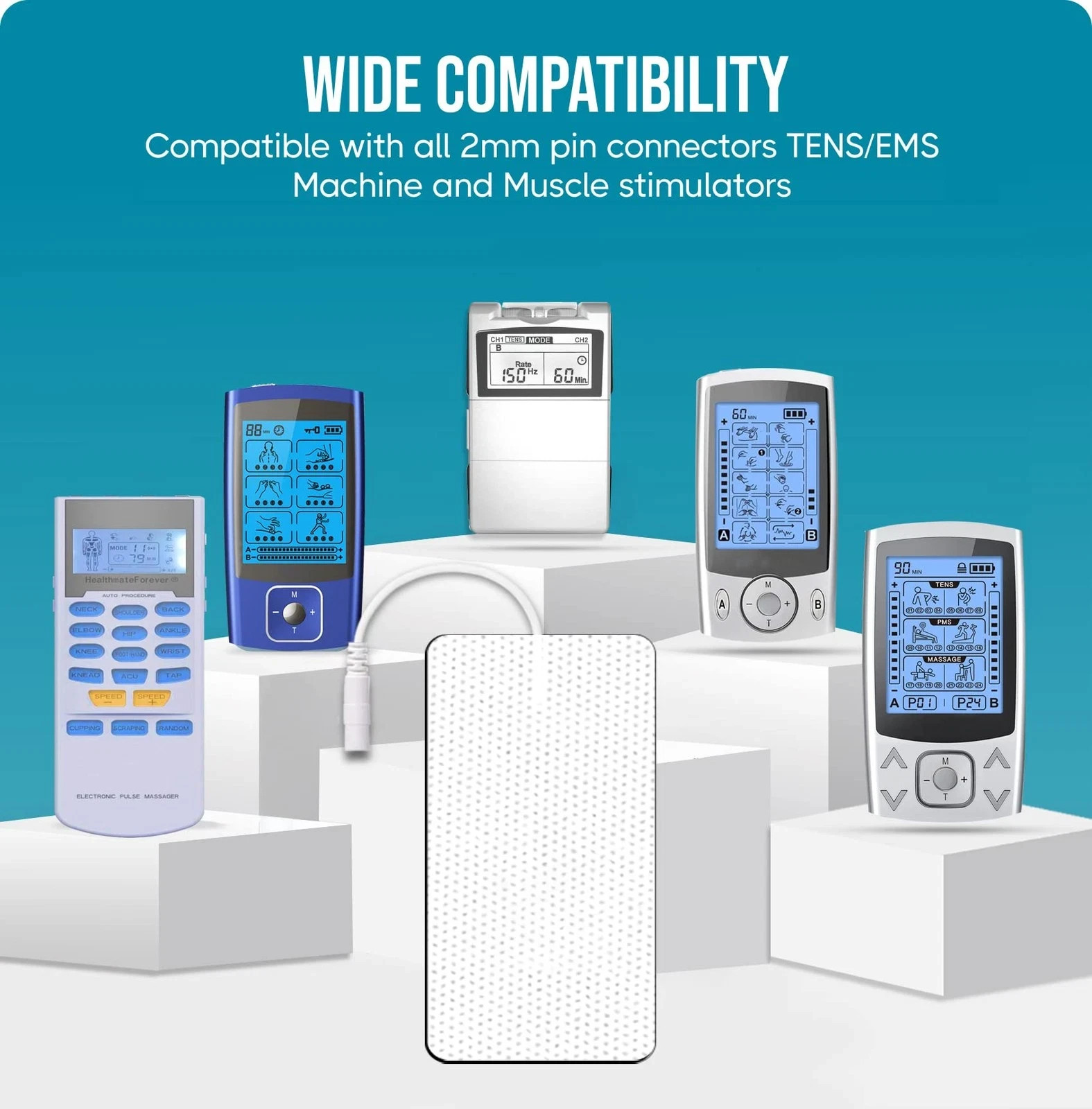 TENS Unit 2×4 Electrode Pads EMS Massage Pain Relief Muscle Stimulator 7000 3000