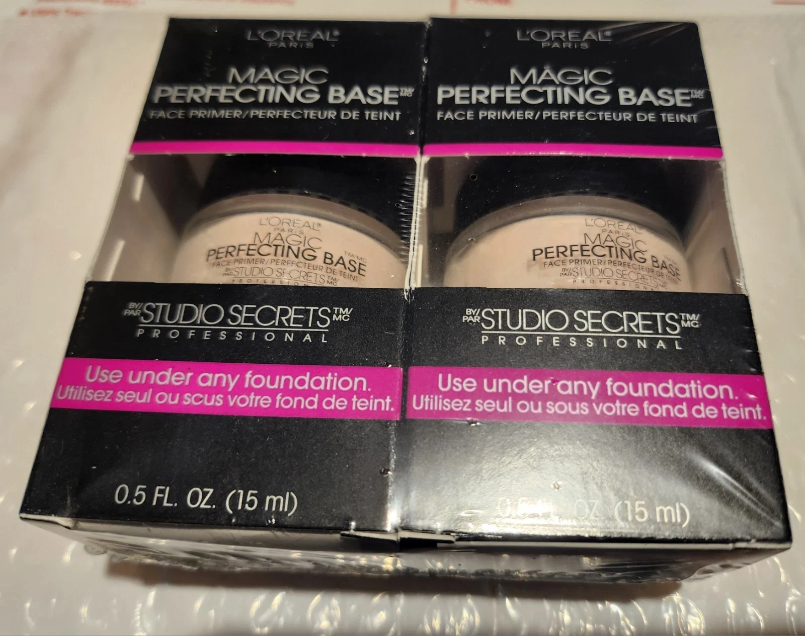 2x L’OREAL MAGIC PERFECTING BASE FACE PRIMER 0.5 fl oz New In Box pack of 2