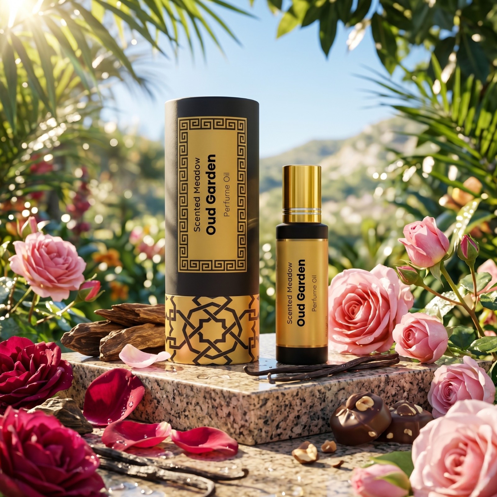 Scented Meadow Oud Garden Roll-On Perfume Oil for Unisex – 0.5 fl oz (15 ml)