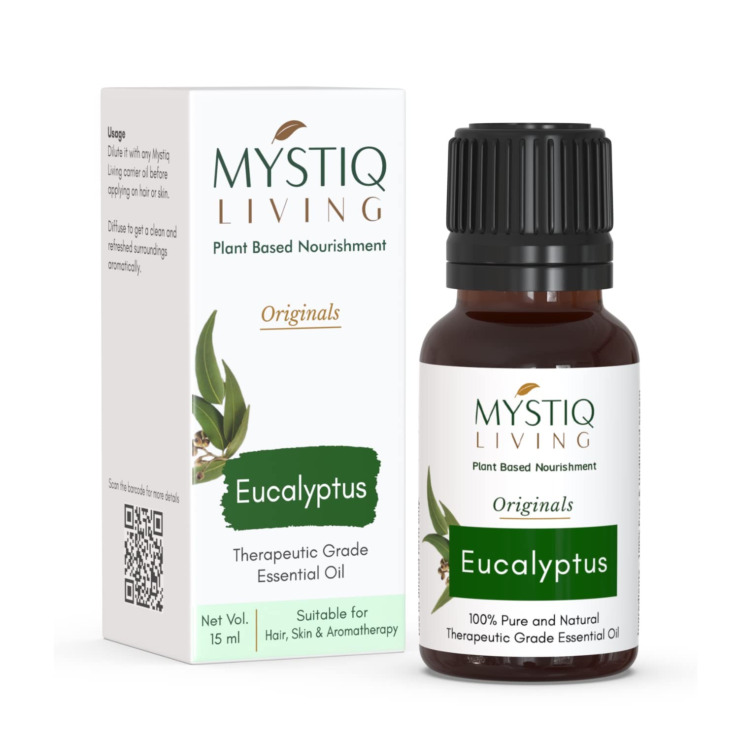 Mystiq Living Eucalyptus Essential Oil For Skin & Hair 15ml