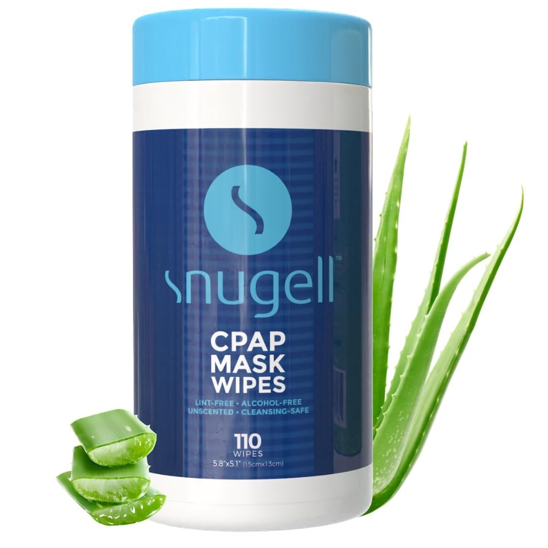 Snugell Unscented CPAP Mask Wipes – 110 Count –100% Soft Cotton – Lint & Alcohol
