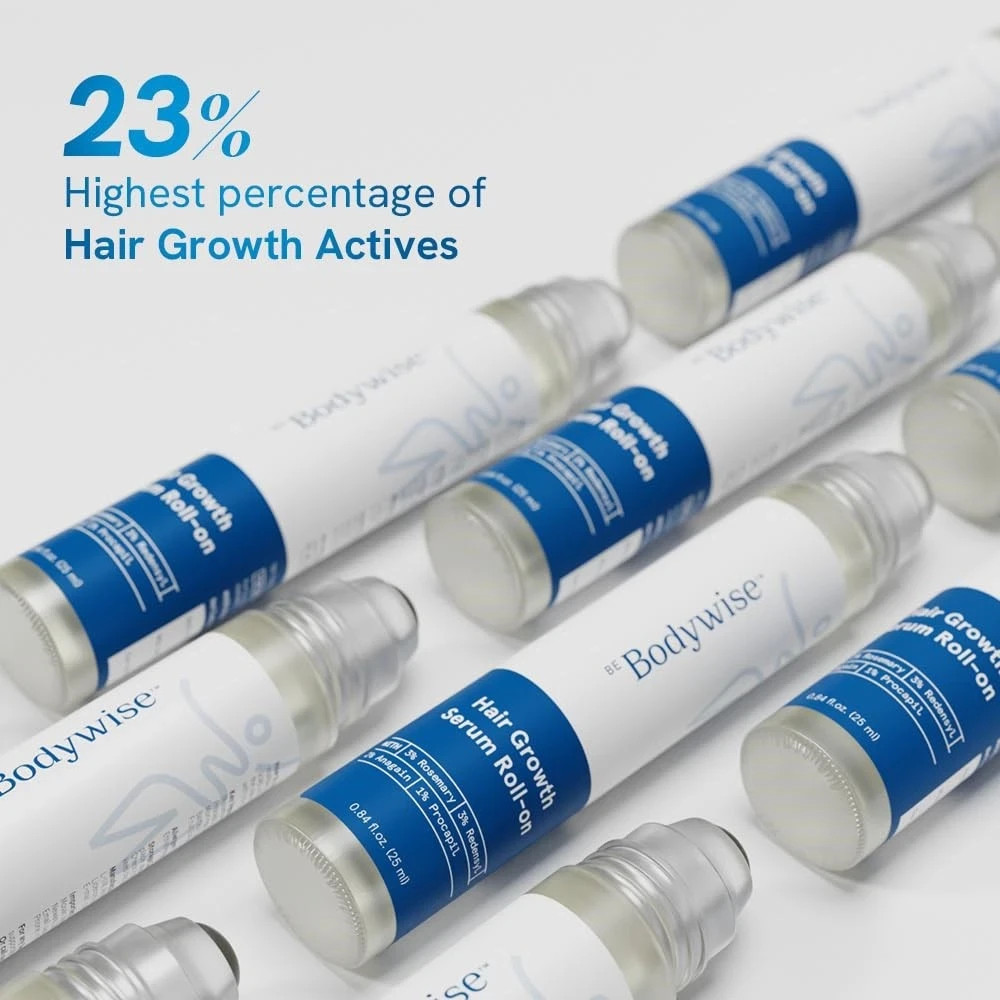 Be Bodywise Hair Growth Serum Roll On – 3% Rosemary, 3% Redensyl & 2% – 2025🔥