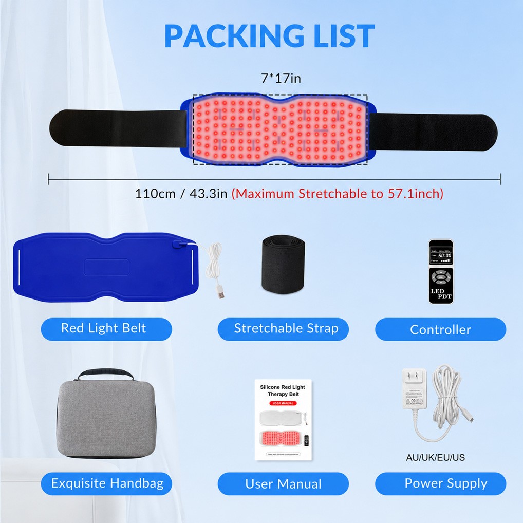 660nm 850nm 940nm Red Light Therapy Leg Waist Heating Pad Belt for Joints Pain