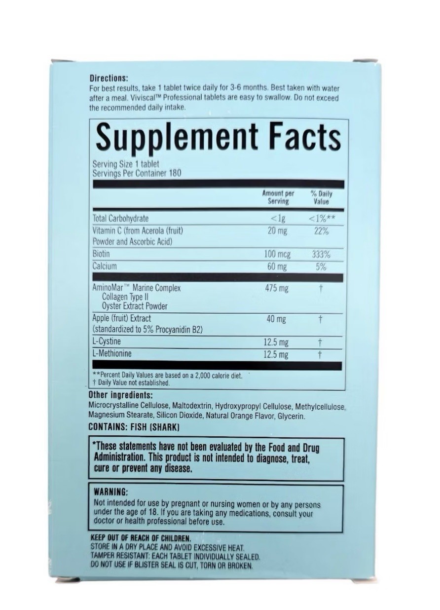 Viviscal Hair Growth Dietary Supplement with Collagen Complex 180