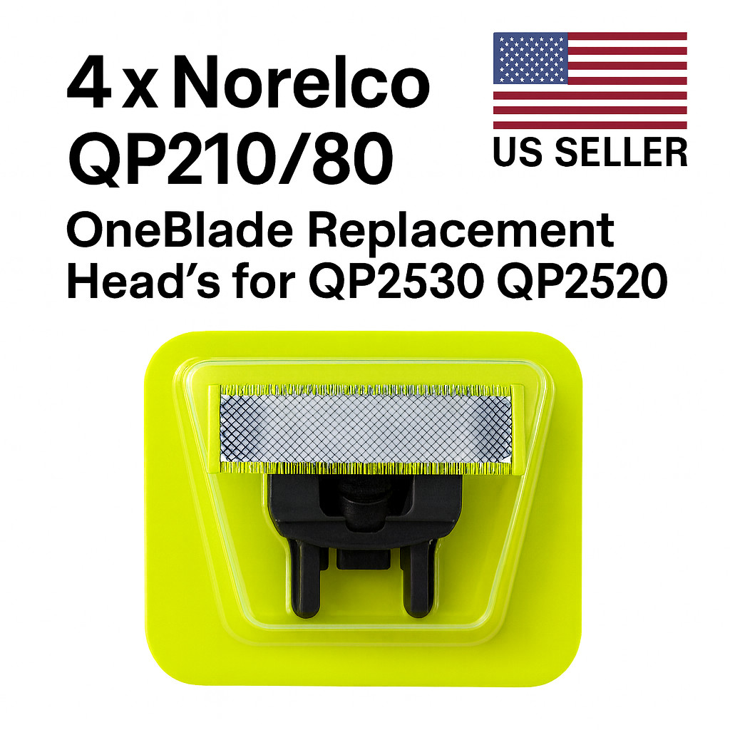 4 Norelco QP210/80 One Blade Replacement Head’s for QP2520 QP2630 QP6520