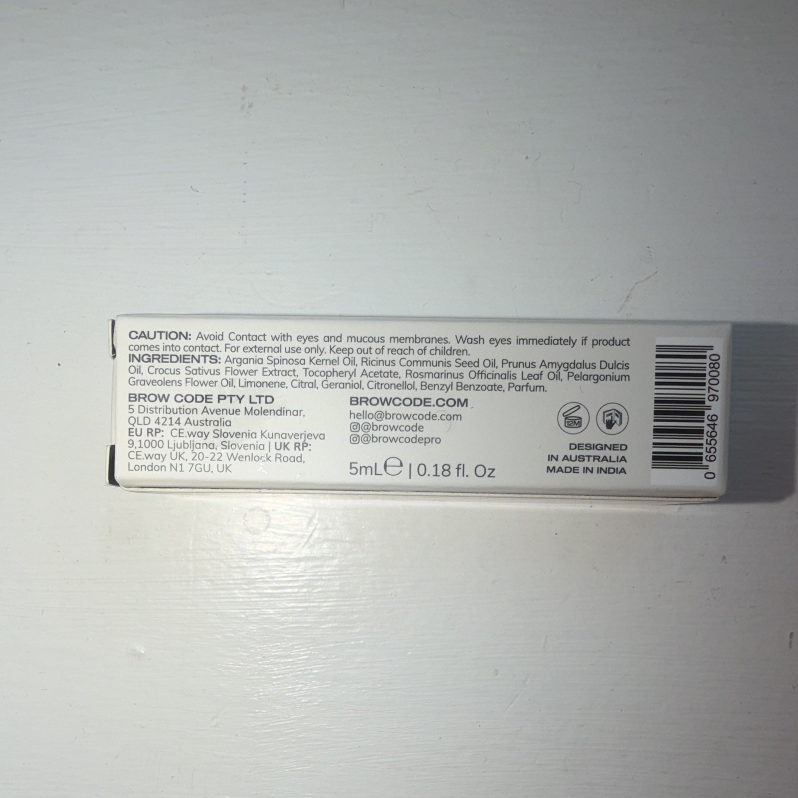 Brow Code Brow Gold Oil Eyebrow Serum, Clear Citrus Oil, 0.18 fl oz