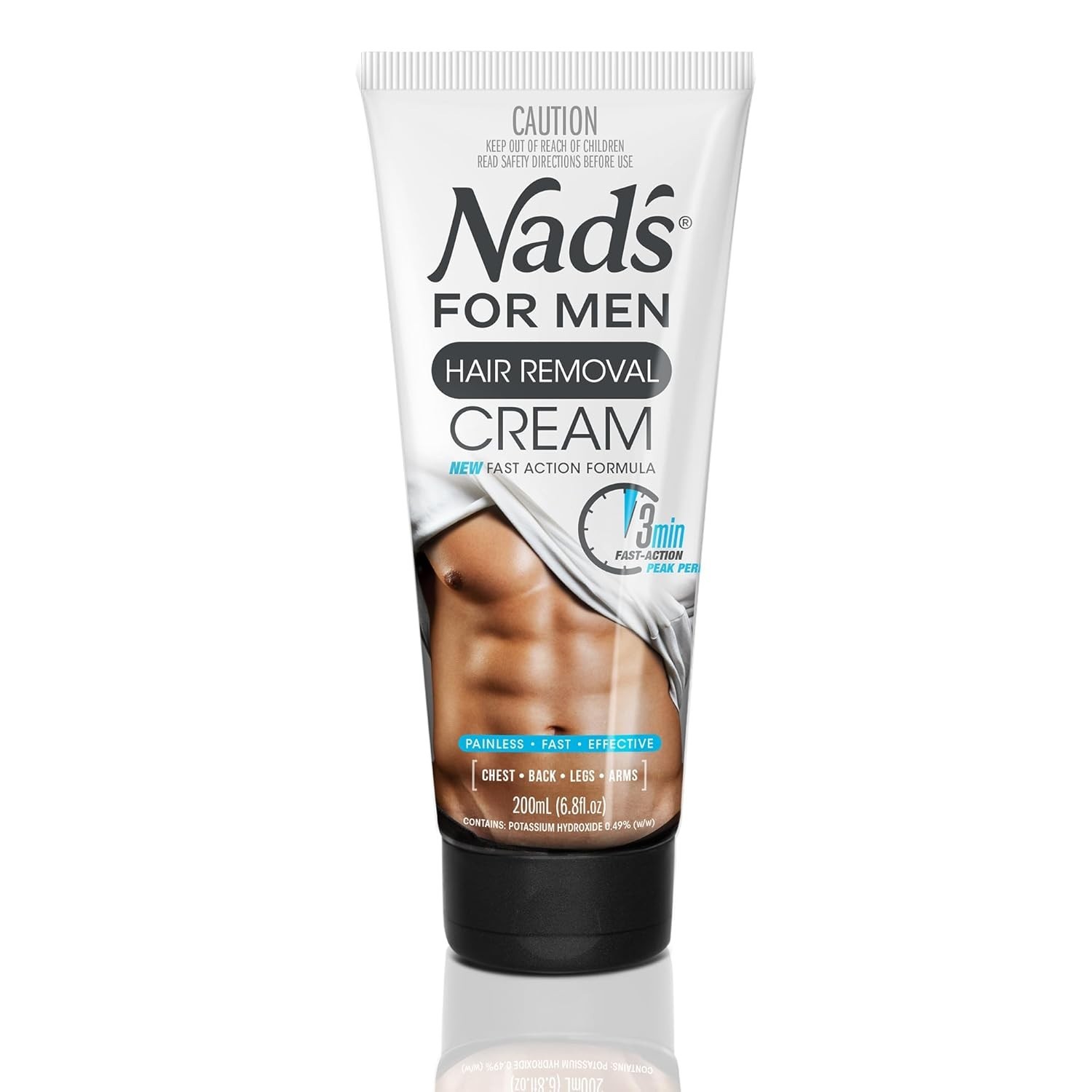 4-Minute Painless Hair Removal Cream for Men – 6.8 Fl Oz with Aloe Vera