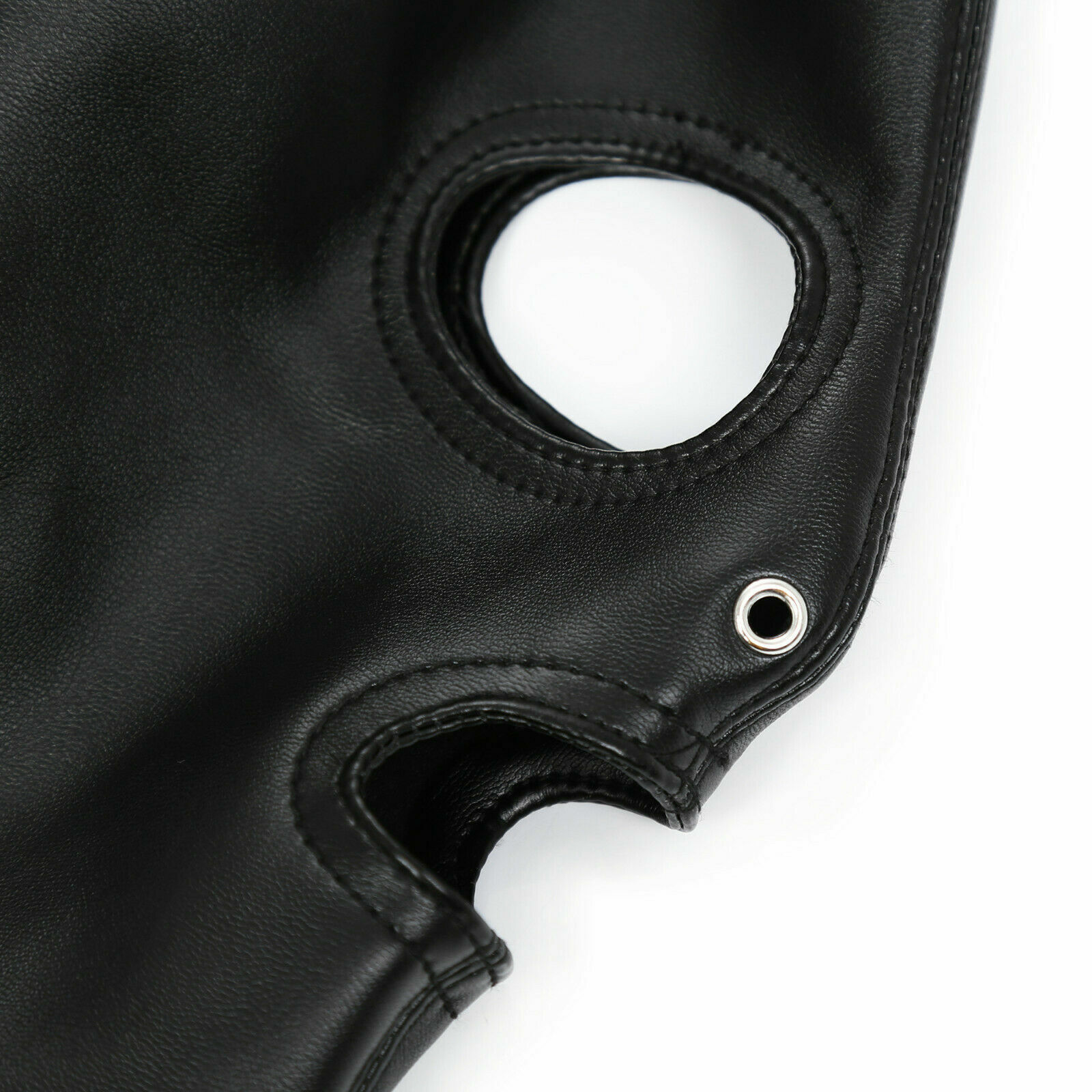 Adult unisex PU Leather Gimp Head Harness Headgear Hood party Mask ponytail wigs