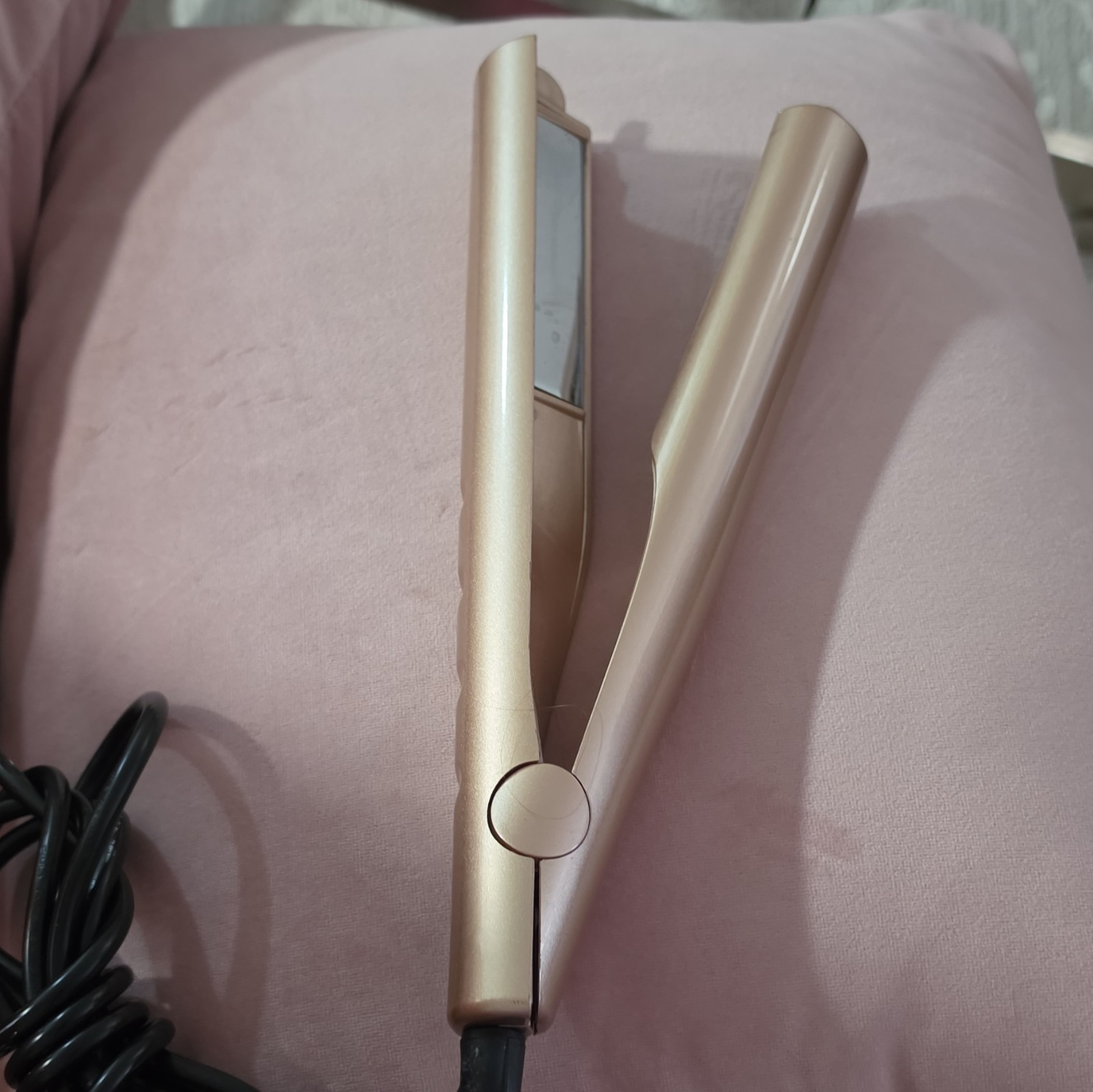 Gold Flat Iron Hair Straightener Electric Adjustable Heat 4 Settings Up to 220°C