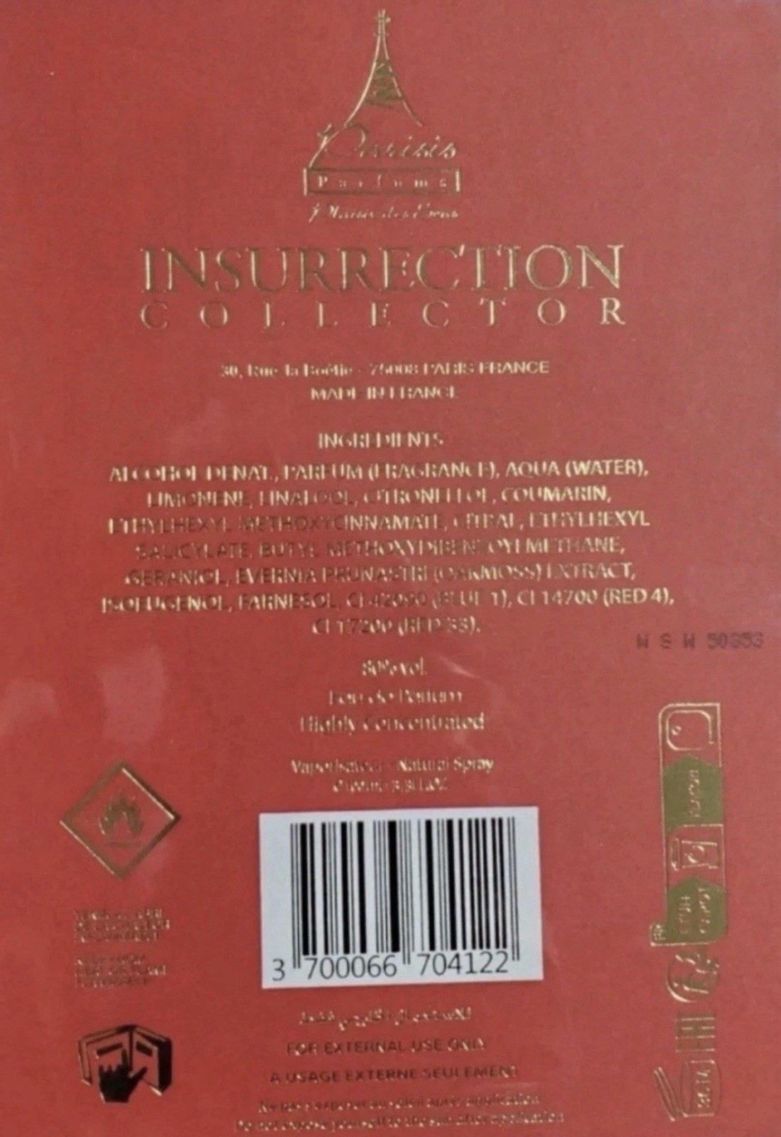 Insurrection SOVEREIGN Collector For Men Eau de Parfum Spray 3.3 oz / 100 mL