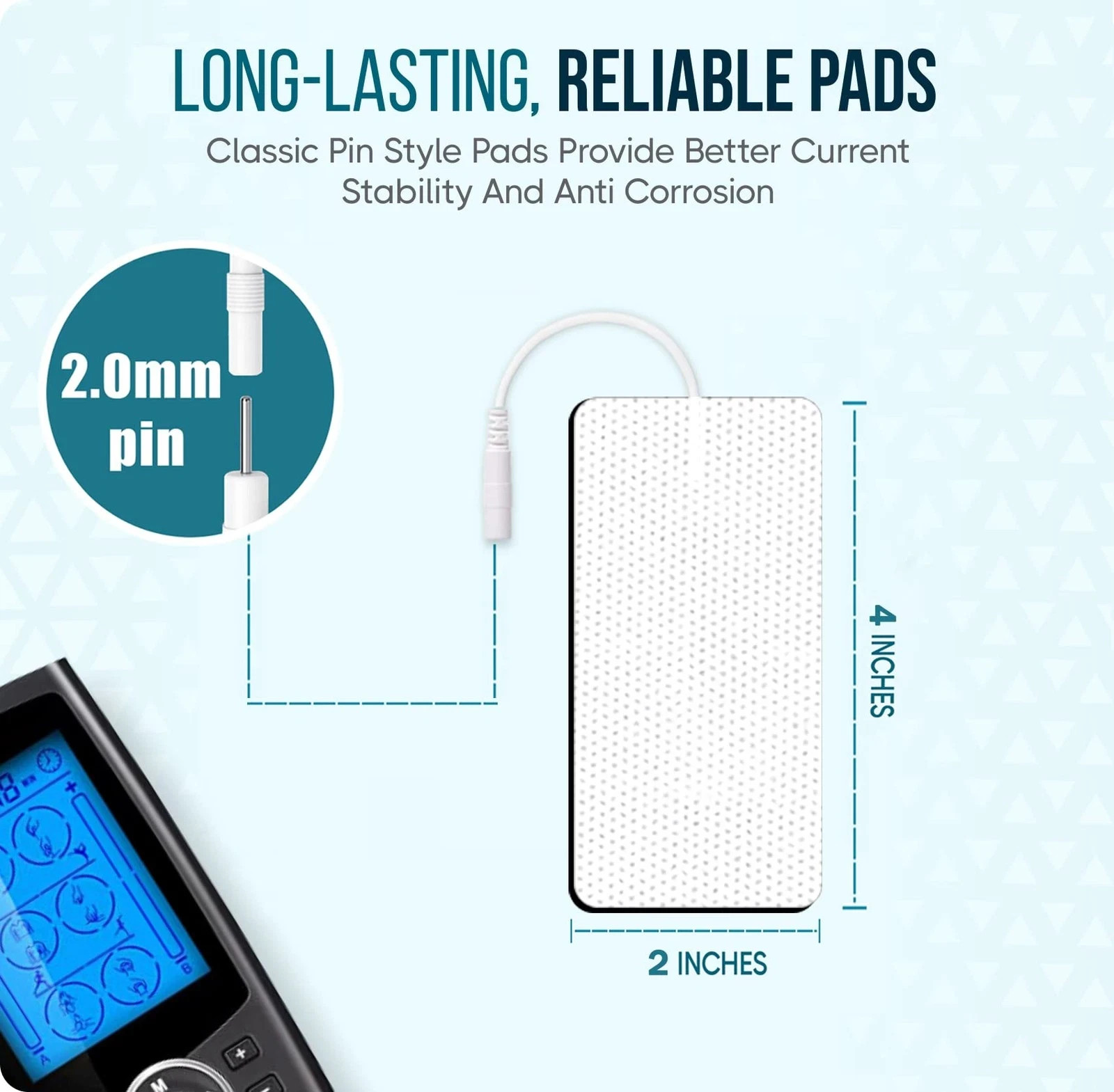 TENS Unit 2×4 Electrode Pads EMS Massage Pain Relief Muscle Stimulator 7000 3000