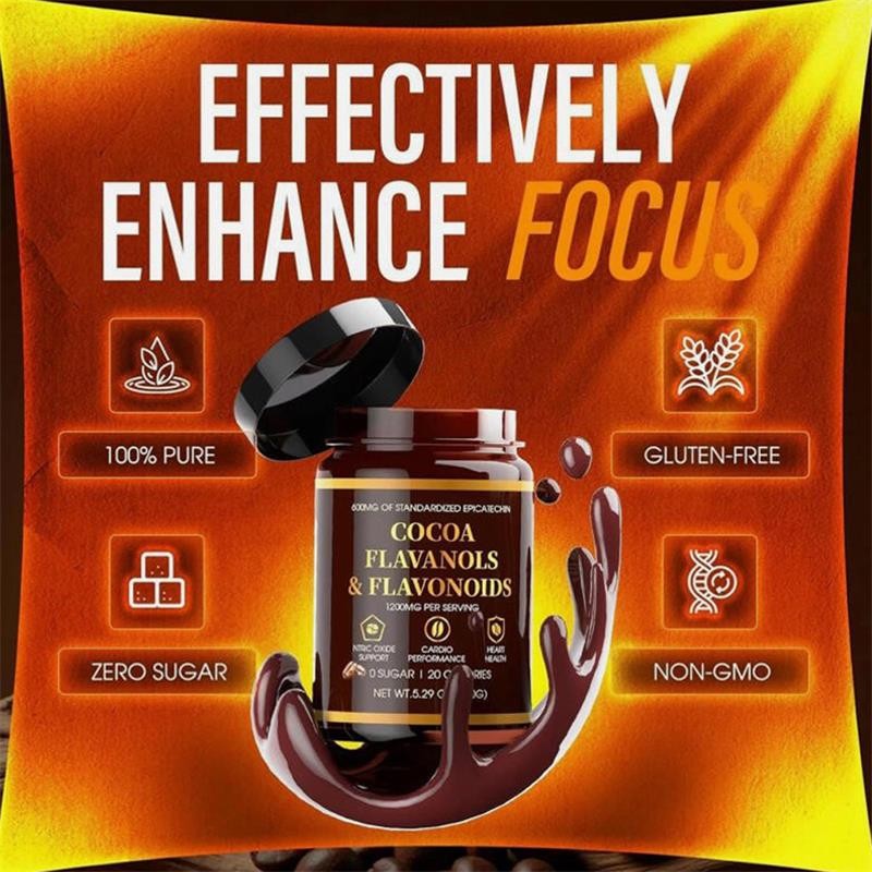 1 Pack High Flavanol Cocoa Powder & Flavonoids Supplements 1200mg NEW