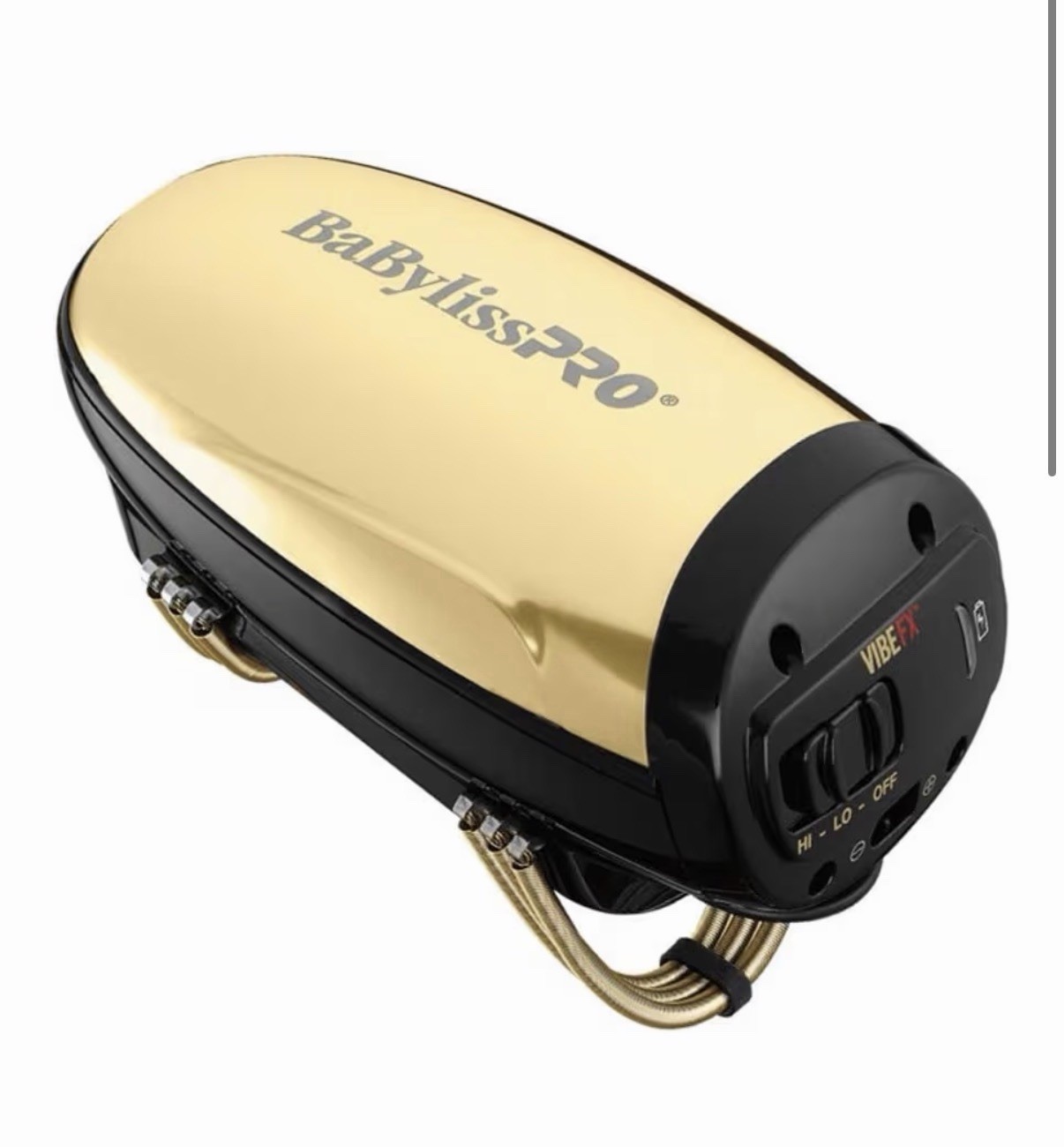 BaBylissPRO VIBE FX Cordless Vibration Body Massager 2-Speed Gold FXSSMG