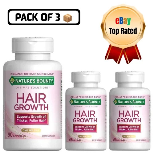 3-Pack Nature’s Bounty Hair Growth Supplement 90Ct Each, New Series, Exp 12/2027