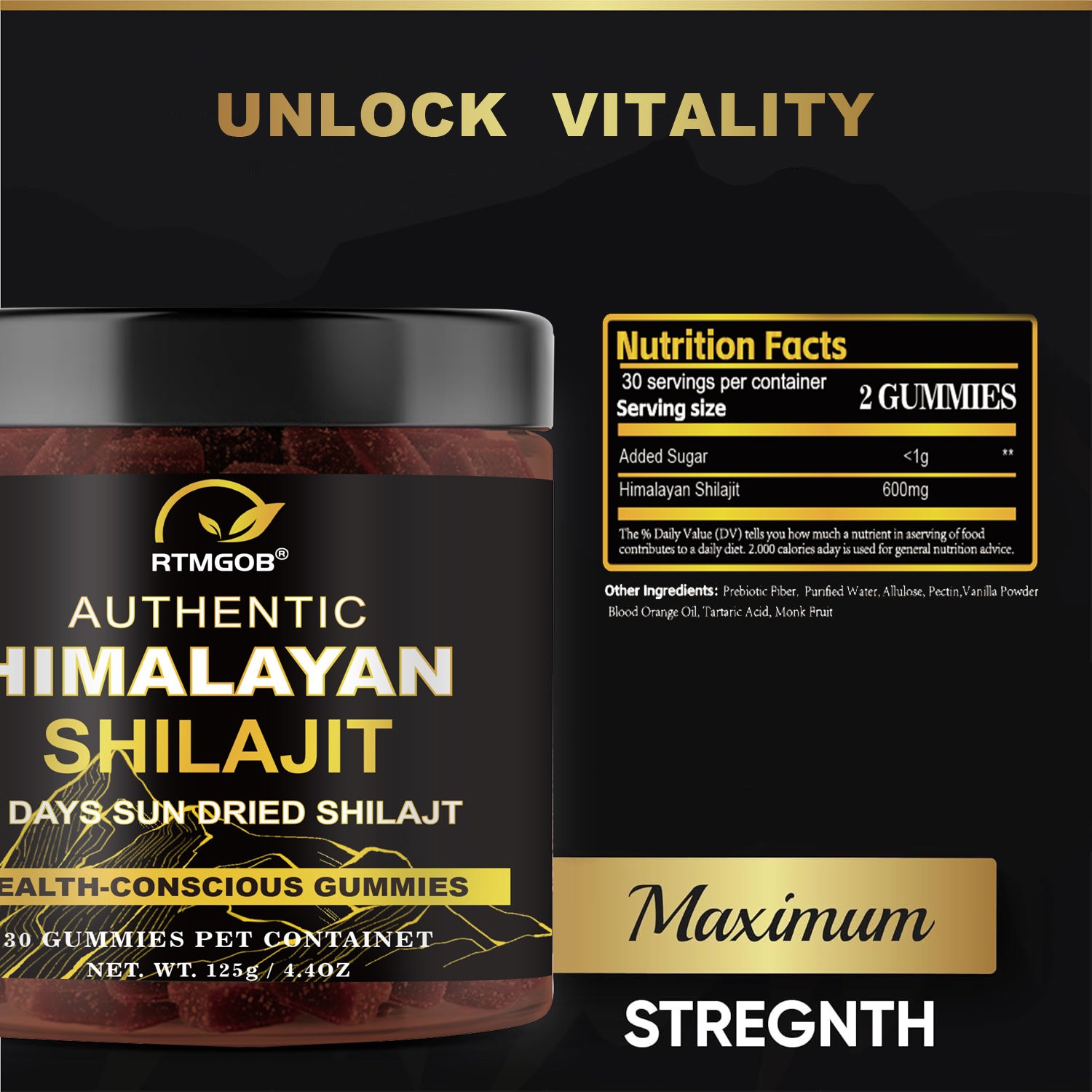 Himalayan SHILAJIT| Cellular Energy & Hormonal Balance | 30 Gummies
