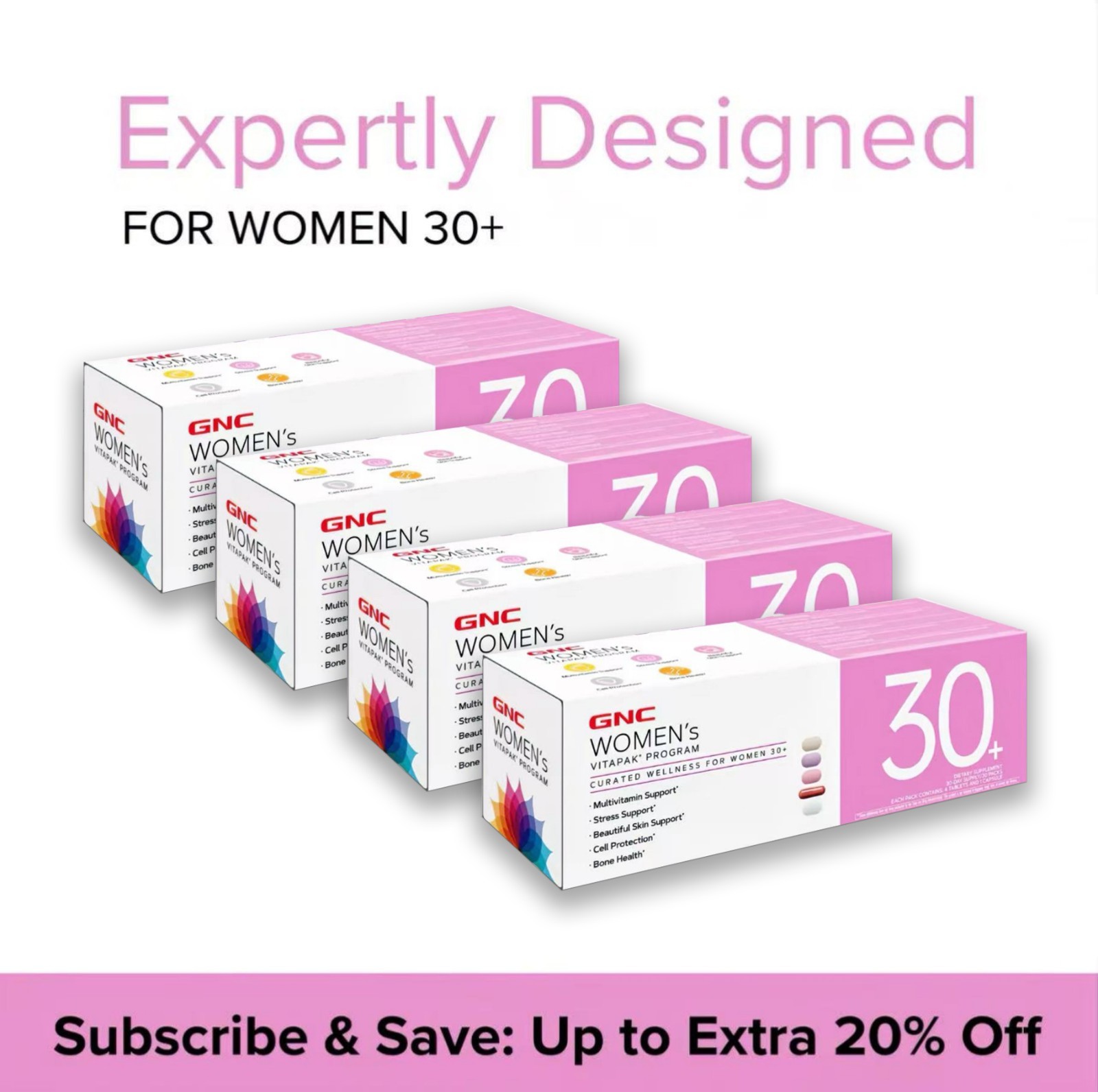 GNC Women’s Vitapak Program 30+ Curated Wellness for Women 30-Day Supply