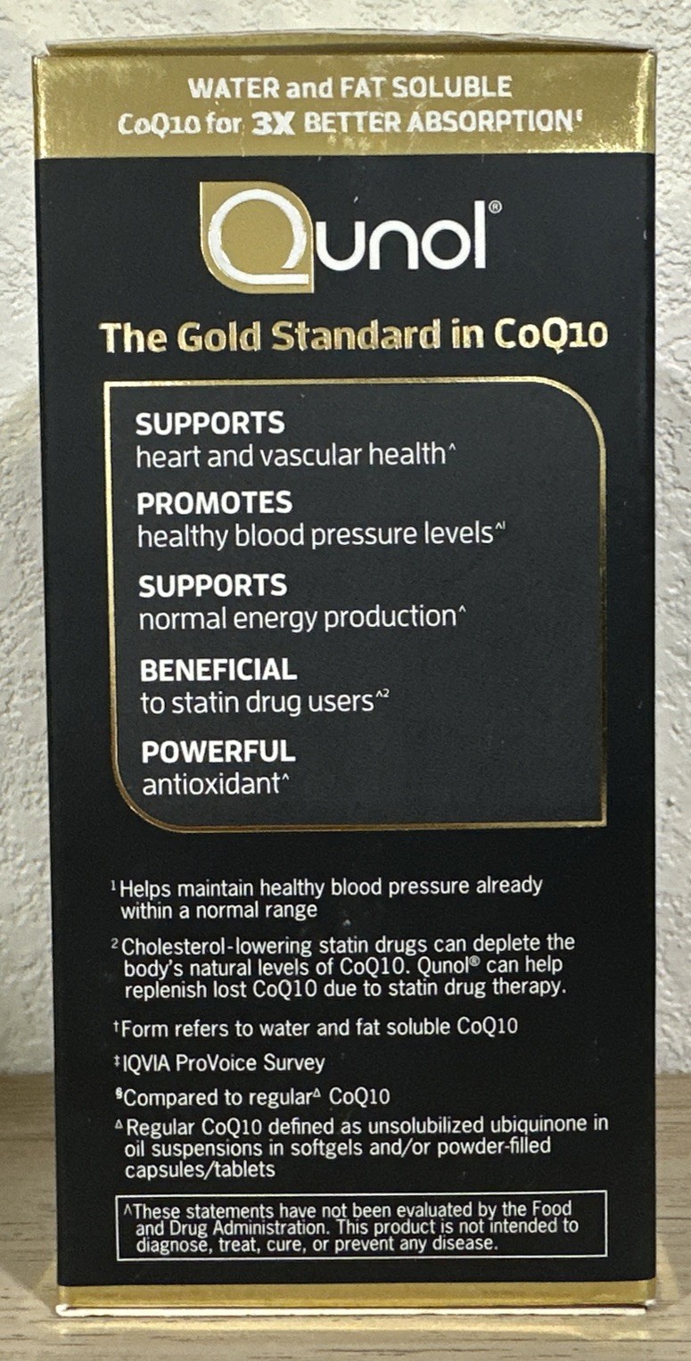 New Qunol Ultra Coq10 100mg – 3X Better Absorption – 120 Softgels Exp 08/2027+
